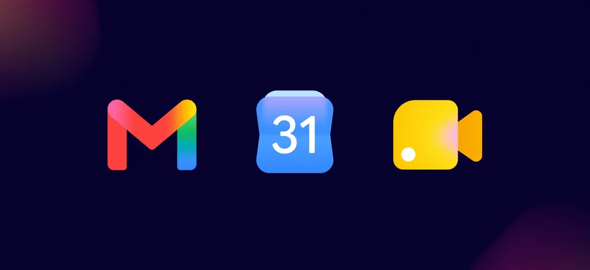 De vernieuwde Google Workspace app-iconen (2026) met kleurrijke gradients naast elkaar