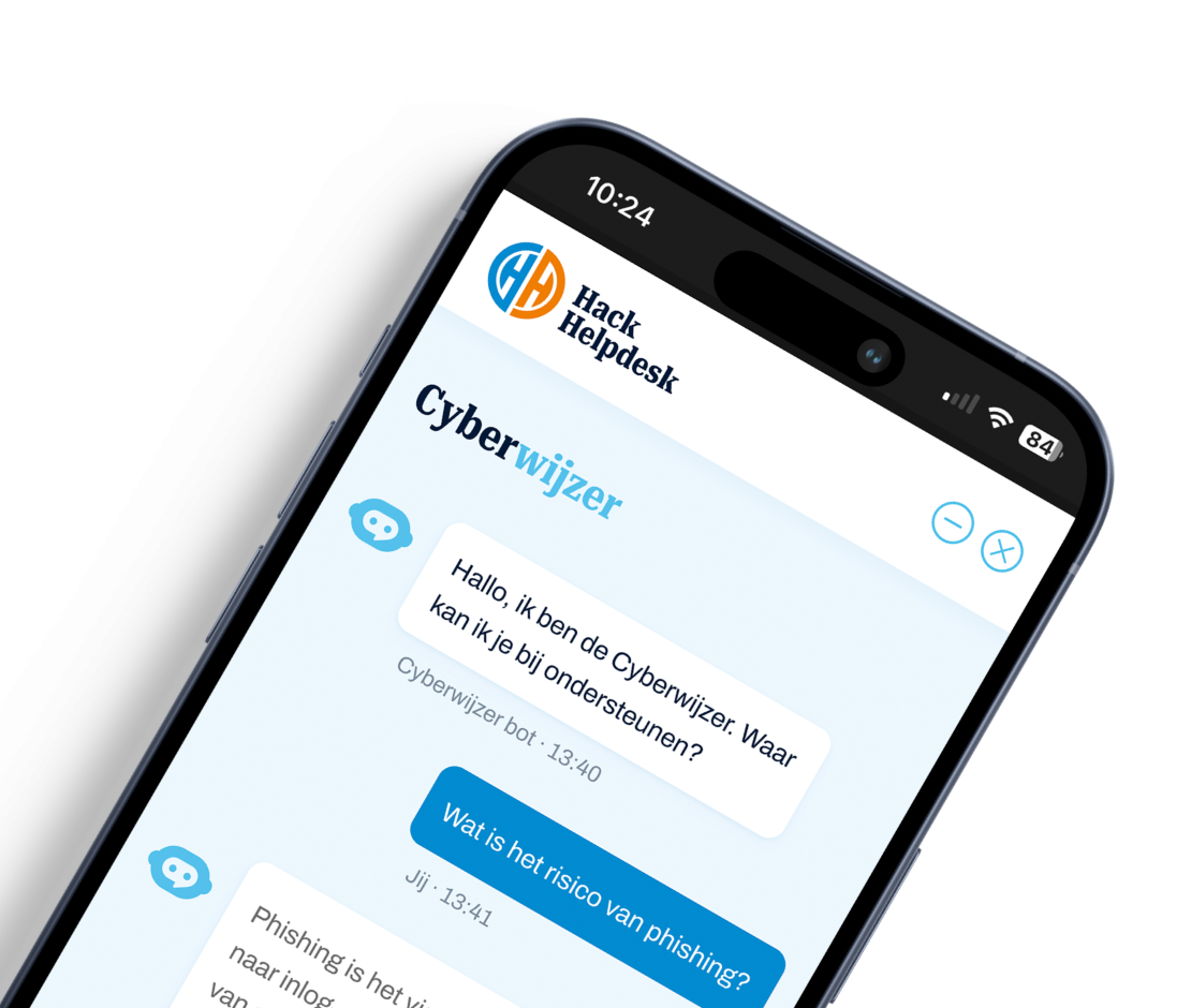 mockup van de chatbot van hack helpdesk